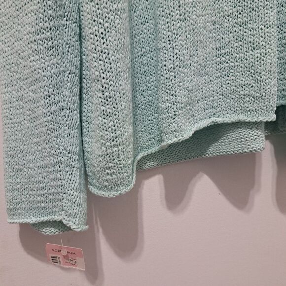 Eileen Fisher Sespry V Neck Cardigan Minimalist Boho Cotton Tape Yarn 3X NWT Blu - Picture 8 of 17